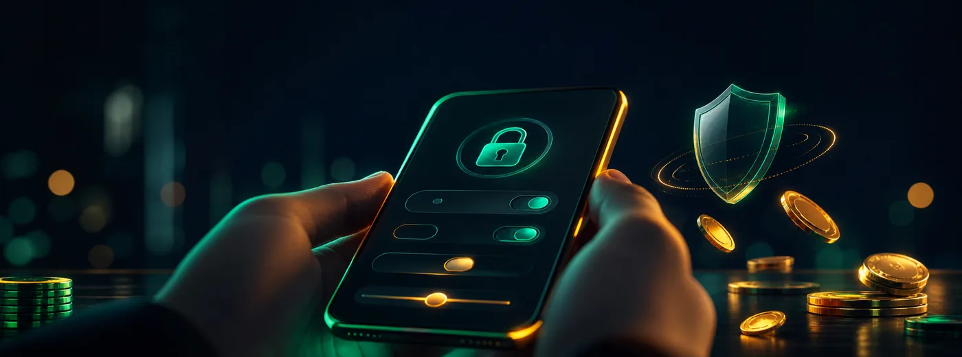Gracz ustawiający zabezpieczenia i limity w koncie RokuBet na smartfonie